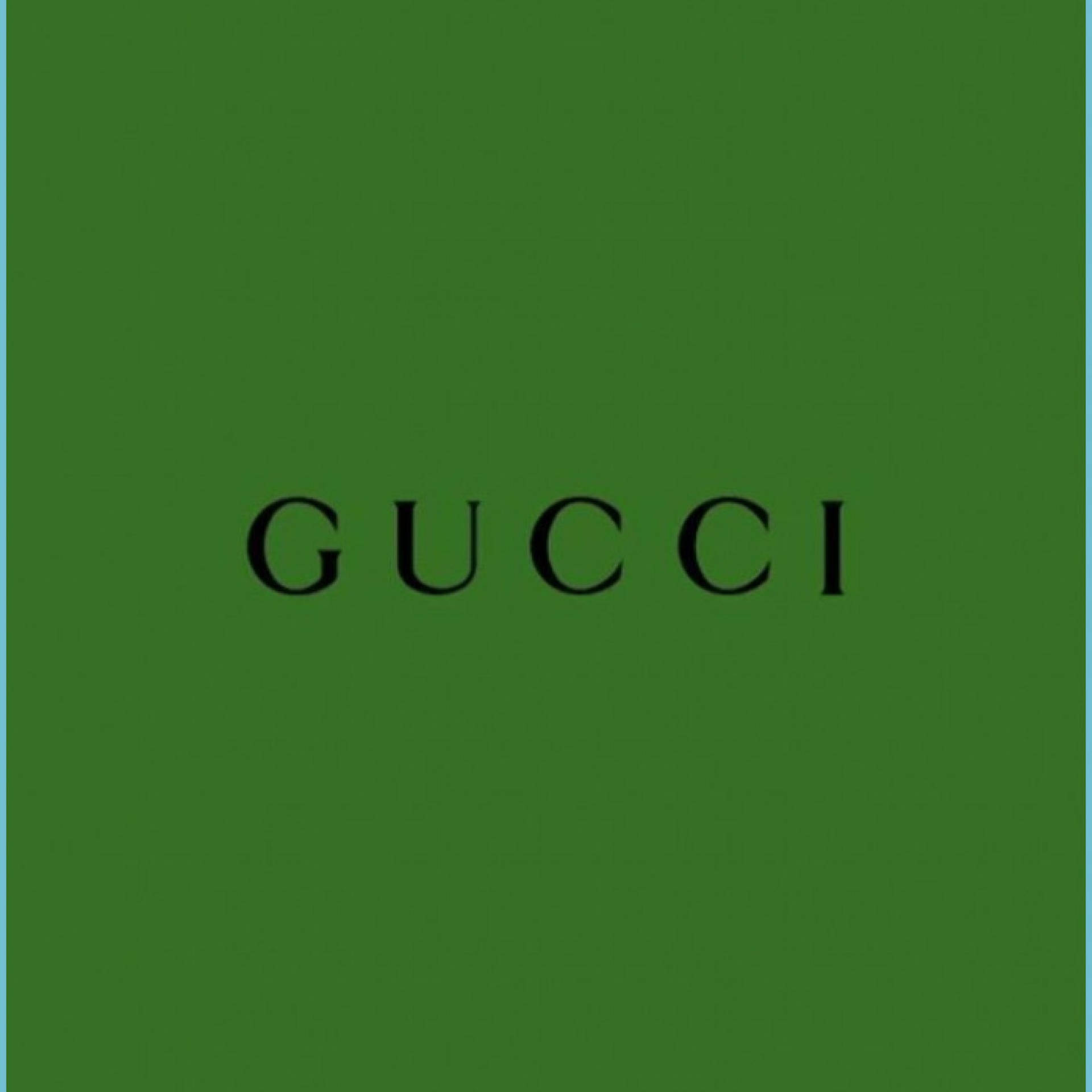 綠色背景上的黑色Gucci標誌