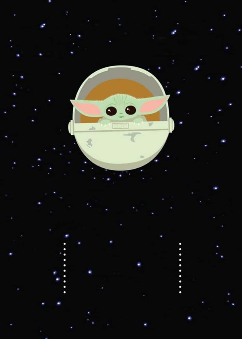 嬰兒尤達在太空船艙中漂浮於星空 — 寶寶尤達 壁紙