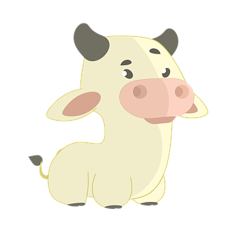 可愛卡通牛插畫 壁紙