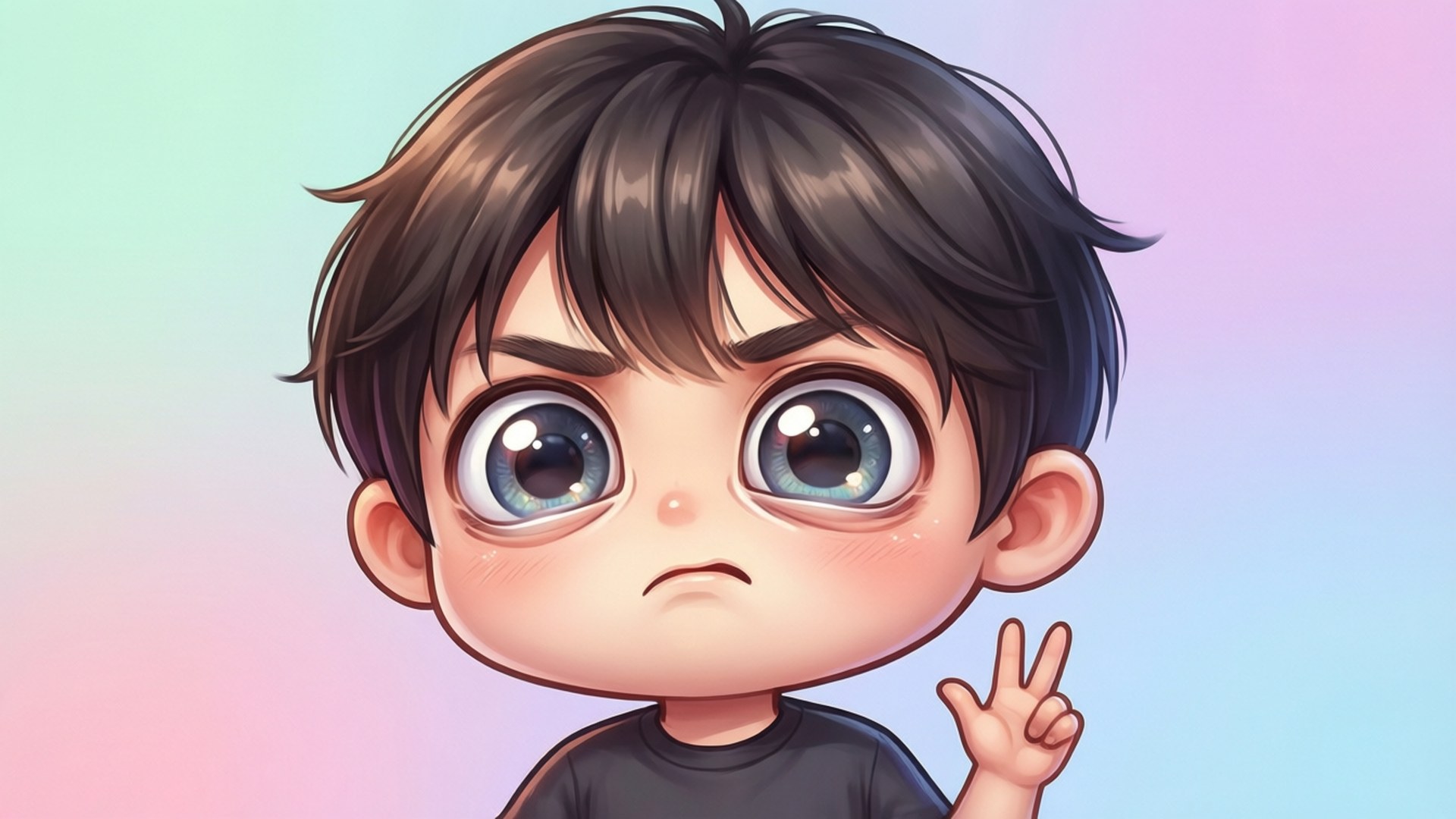 可愛嘅Chibi反白眼 壁紙