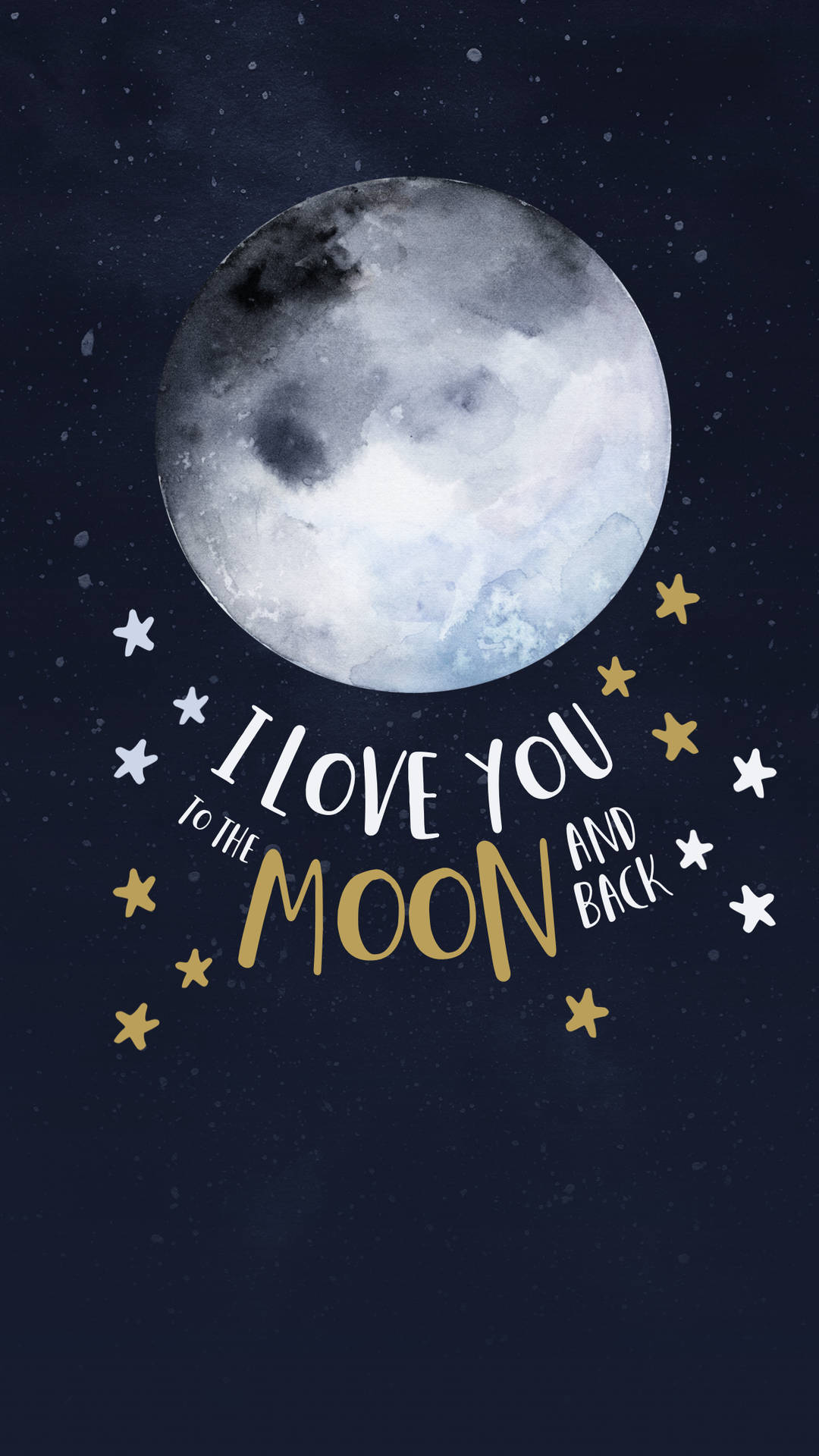 月亮與星星，浪漫訊息「I love you to the moon and back」