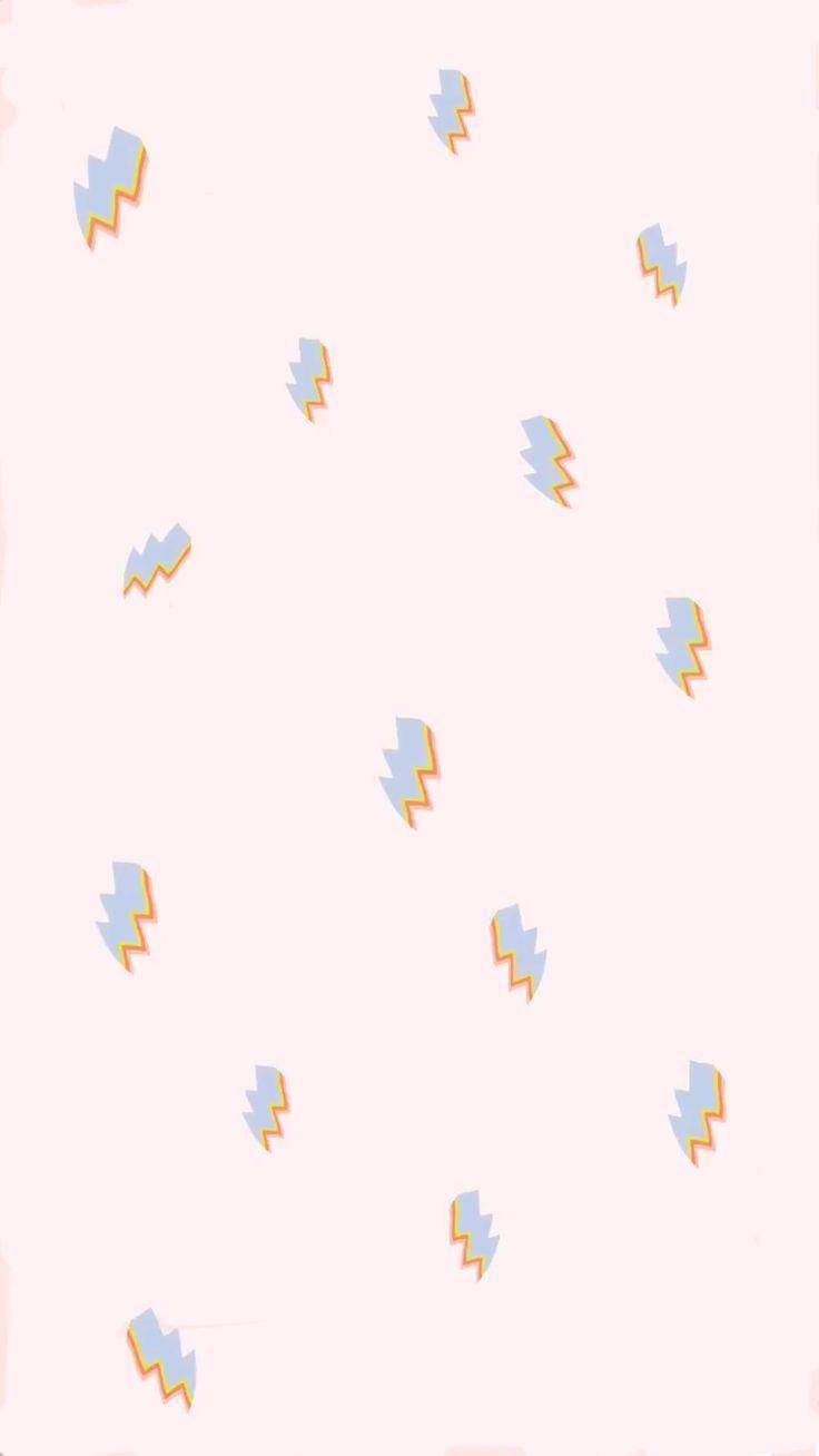 柔和粉紅色背景上的閃電圖案