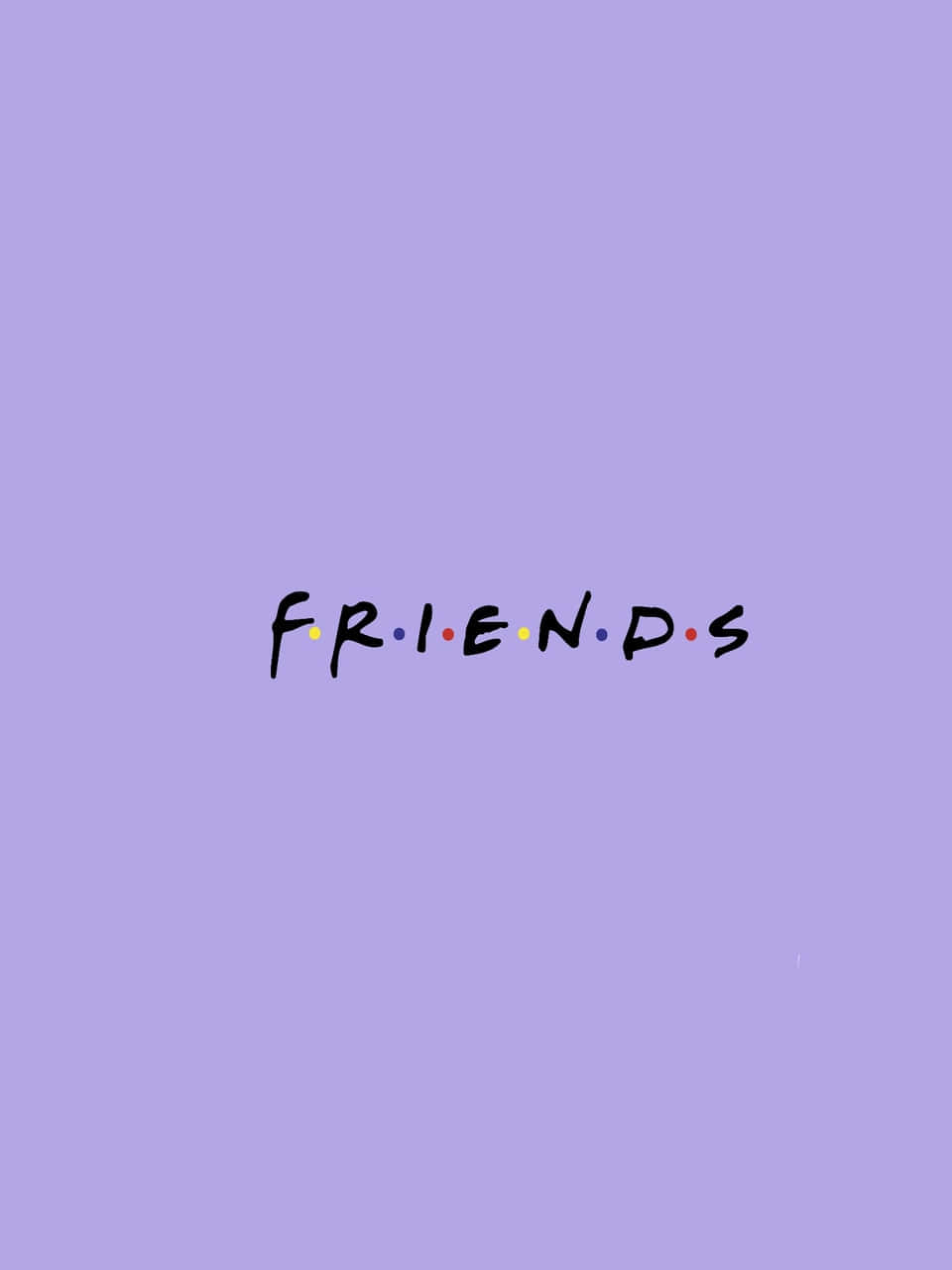 薰衣草色背景上的 Friends 電視節目標誌