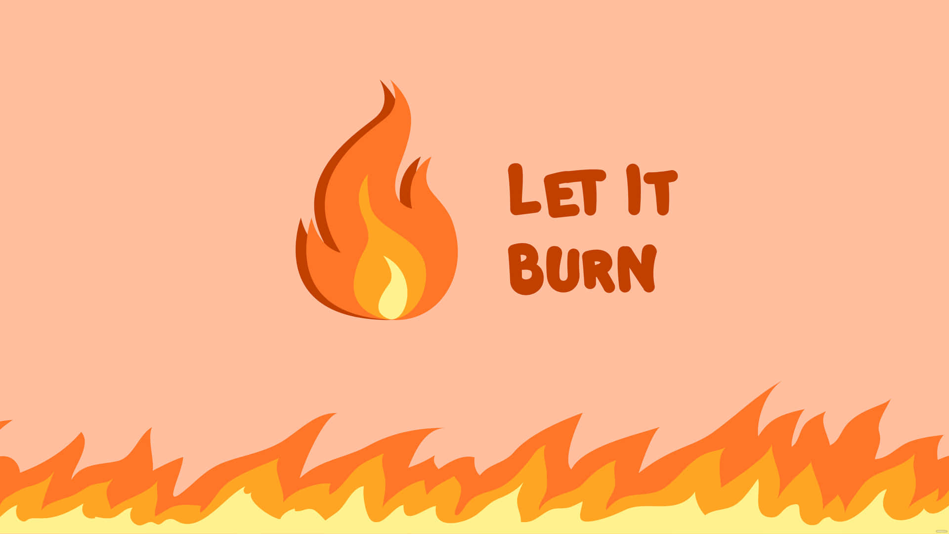 火焰圖標，帶有文字 LET IT BURN，桃色背景，火焰邊框。