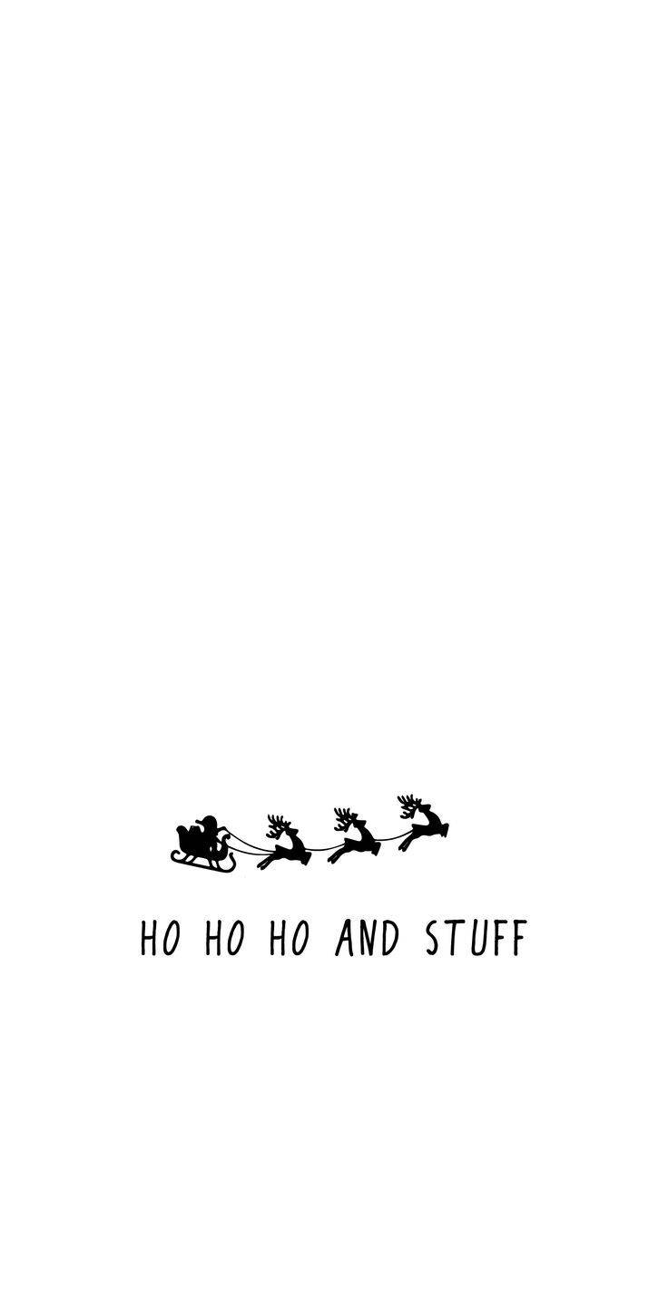 聖誕老人雪橇與馴鹿及 ho ho ho 等文字