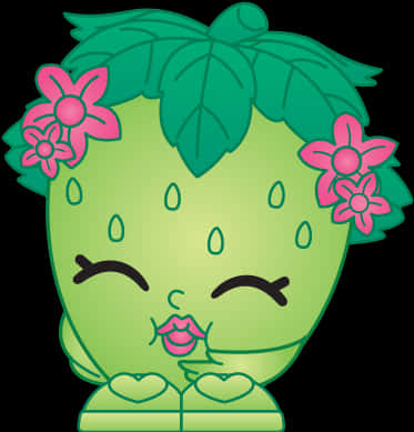 可愛草莓角色插圖 壁紙