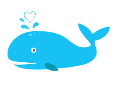 可愛藍色卡通鯨魚 壁紙