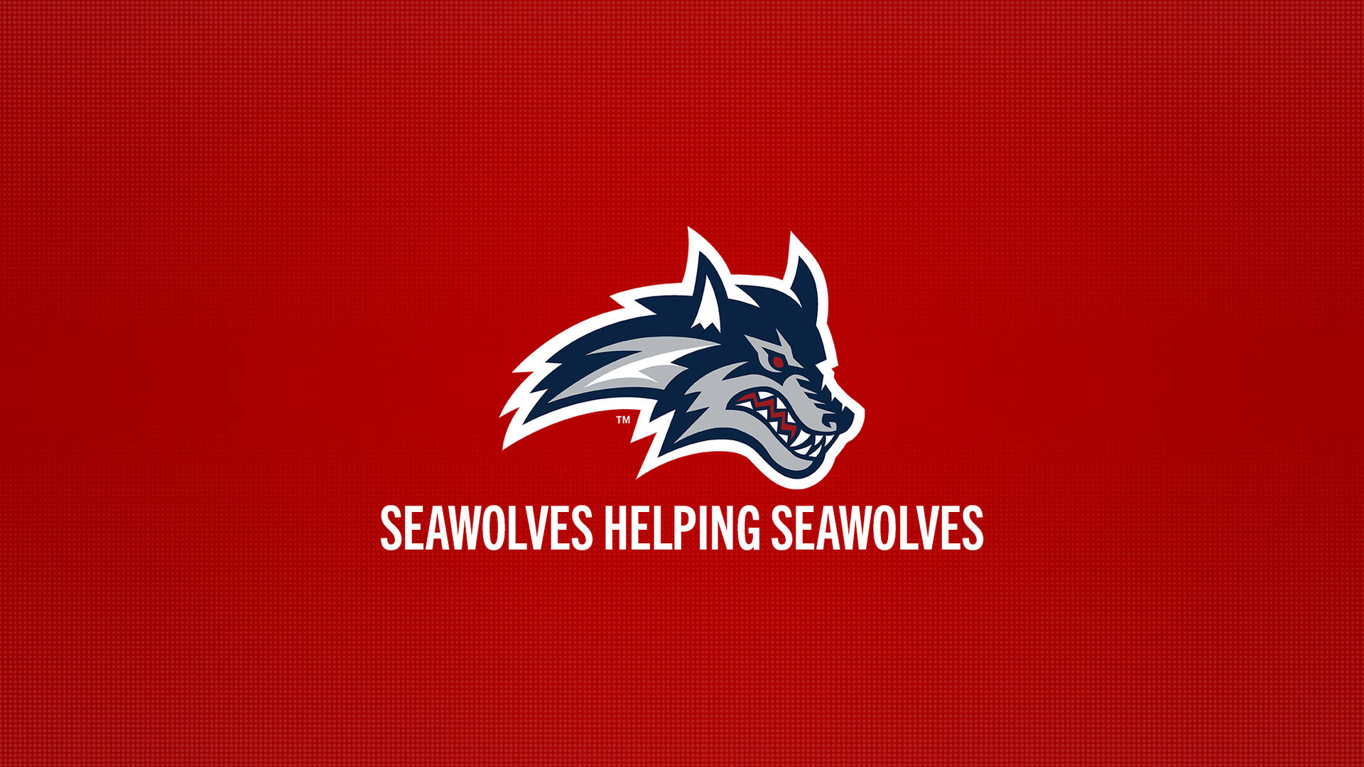 紅色背景上的 Seawolves helping seawolves 標誌
