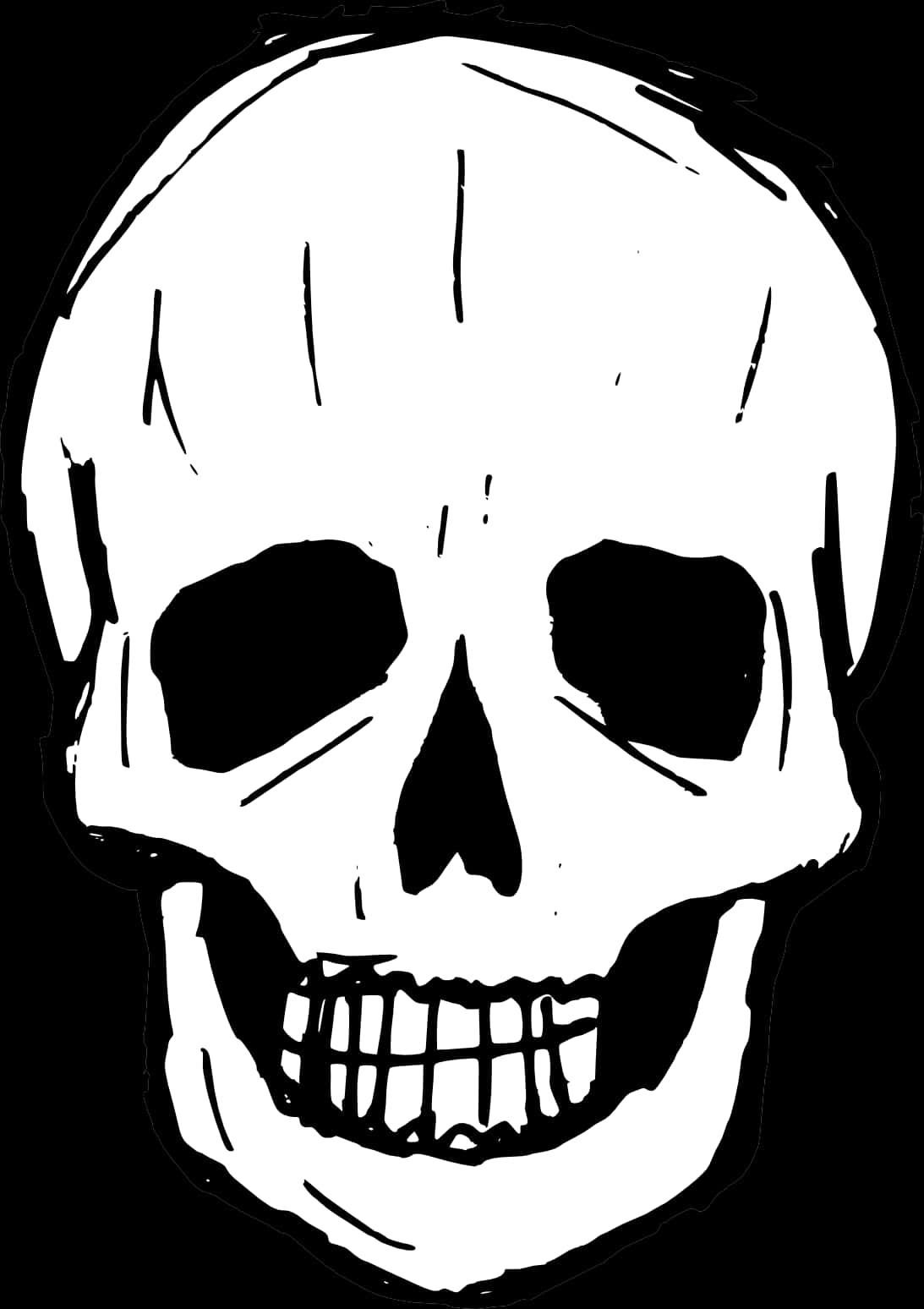 史塔克黑白骷髏插畫