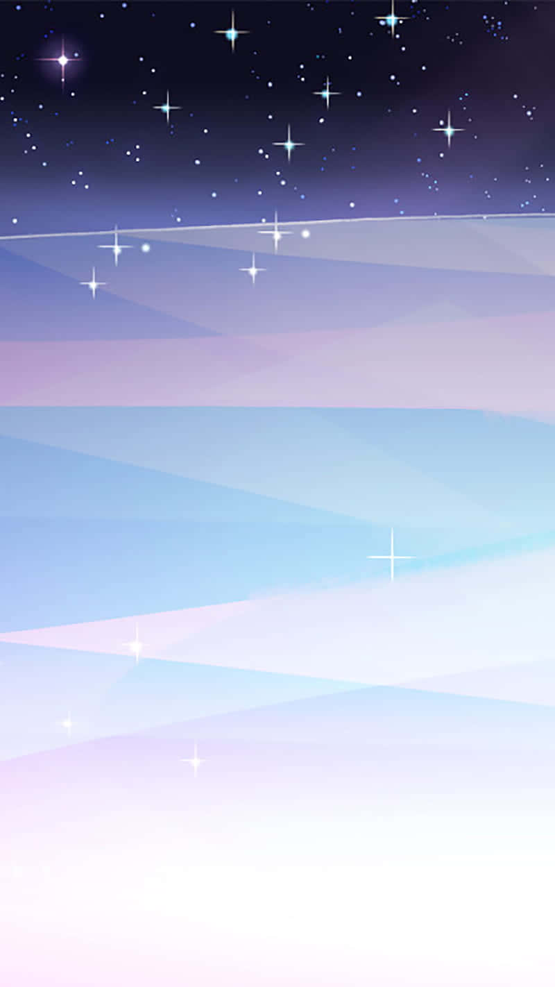帶有閃爍星星和柔和雲層的粉彩漸變天空。
