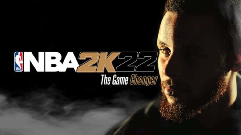 NBA 2K22遊戲封面， featuring 一個籃球運動員在戲劇性燈光下。