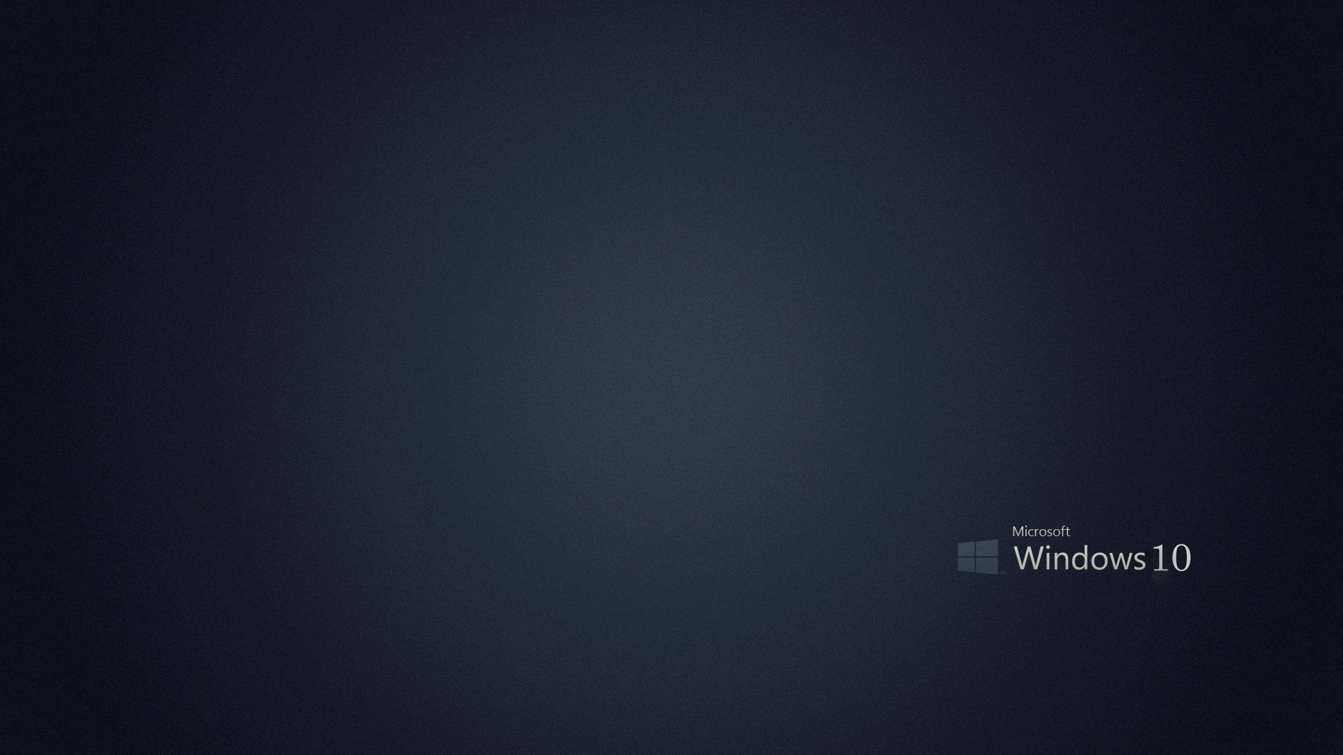 背景 桌布 壁紙 — 右下角帶有 Microsoft Windows 10 標誌的簡約深藍色漸變牆紙。