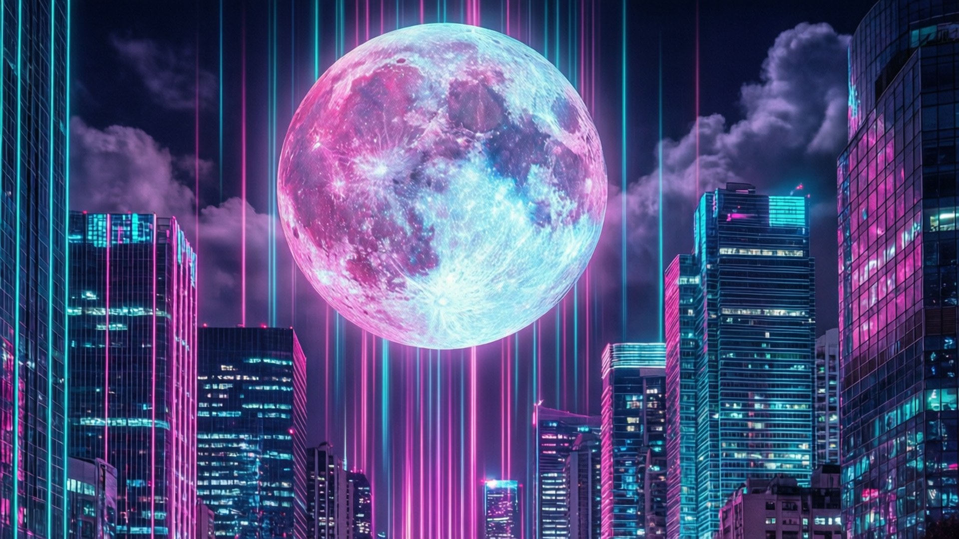 合成波城市之夜 壁紙