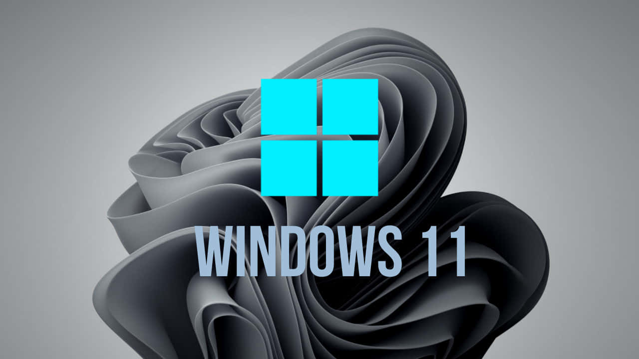 Windows 11 標誌搭配旋轉灰色抽象背景