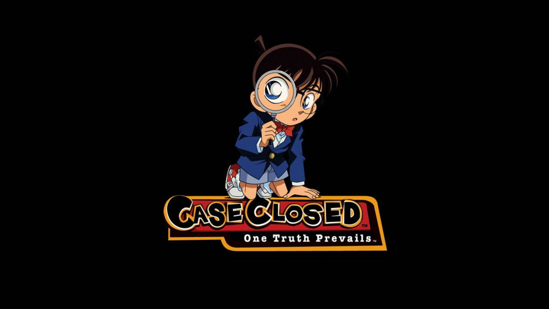 動畫偵探小孩拿著放大鏡，帶有「Case Closed」標誌。