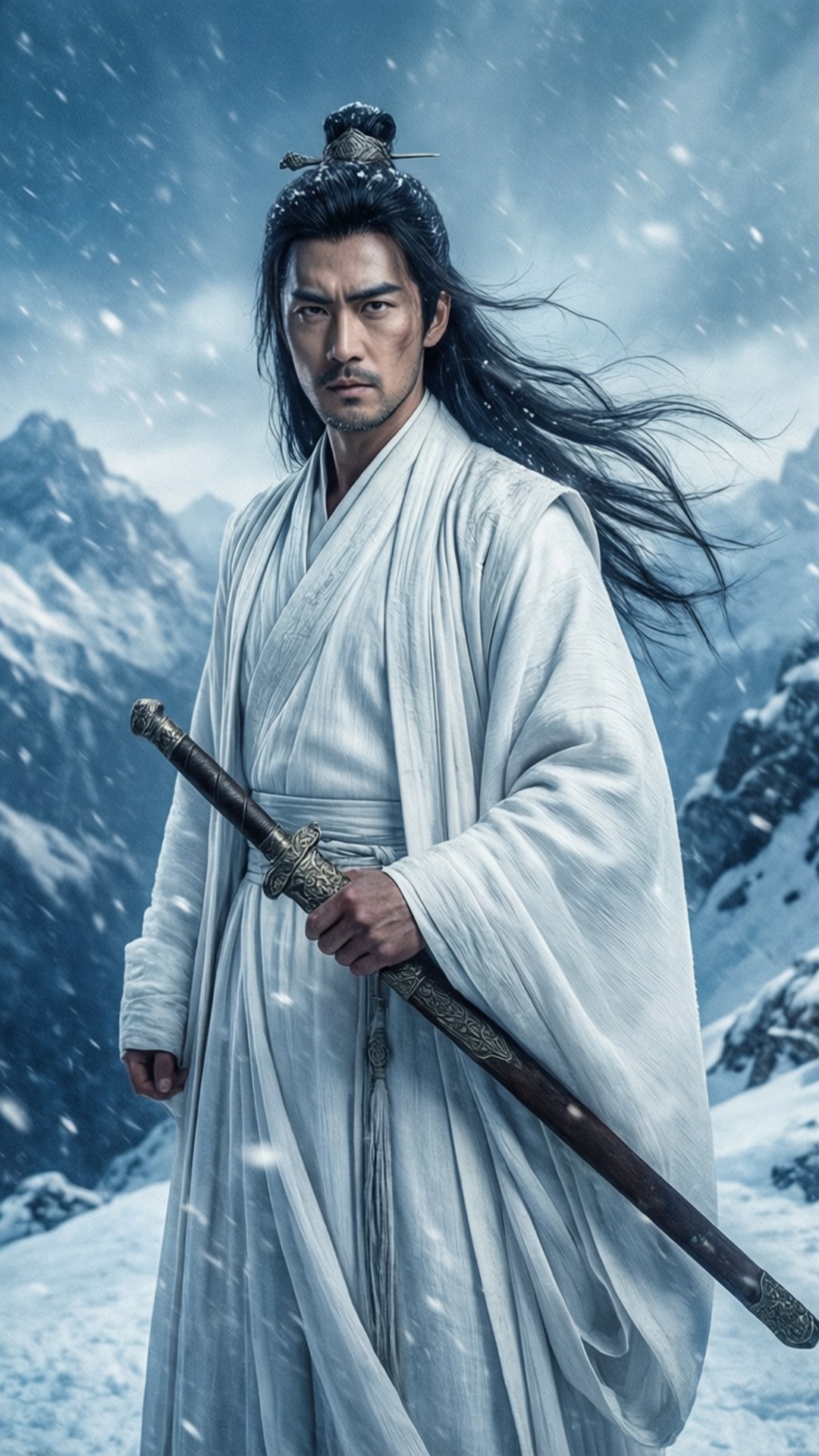 含光君雪中獨立 壁紙