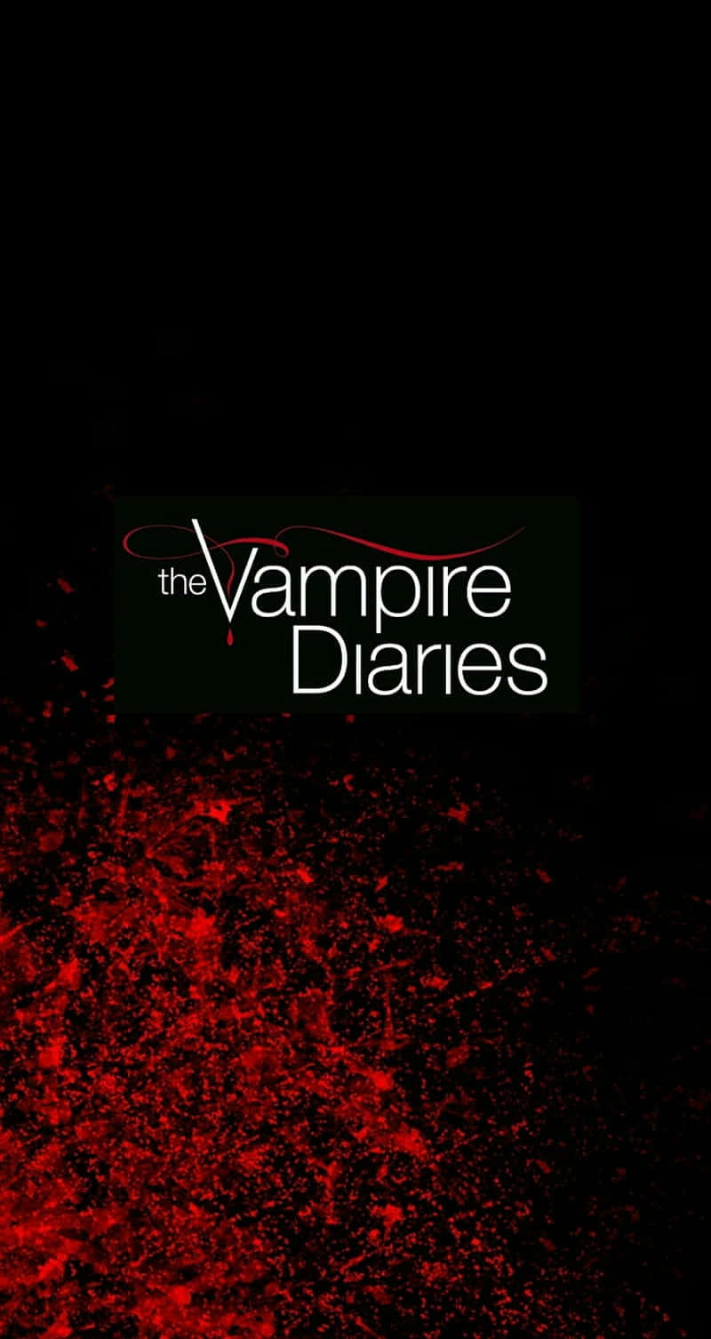 黑色背景上帶有紅色飛濺的 The Vampire Diaries 標誌