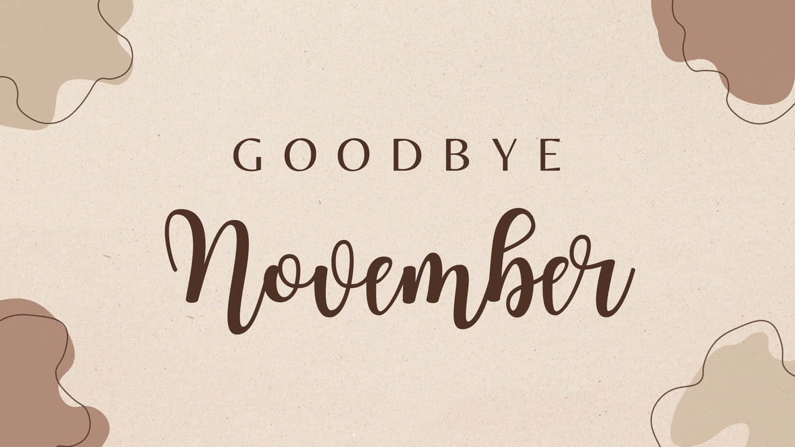 米色背景上帶有抽象形狀的Goodbye November文字設計