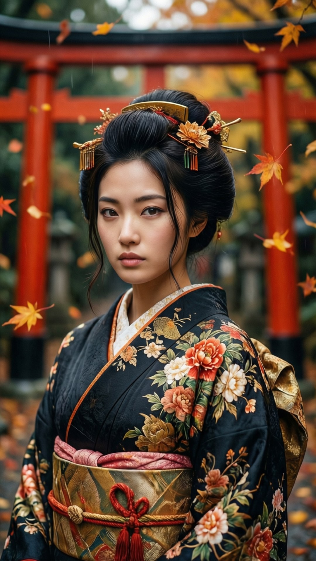 和服麻衣秋意濃 壁紙