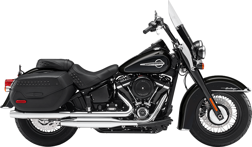哈雷戴維森經典摩托車 壁紙 — 一架時尚的黑色Harley-Davidson電單車，帶有鍍鉻裝飾和側袋，停在純綠色背景前。