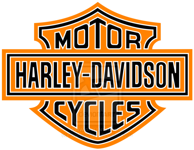 哈雷戴維森經典標誌 壁紙 — 大膽黑色和橙色的Harley-Davidson標誌，在純黑背景上。