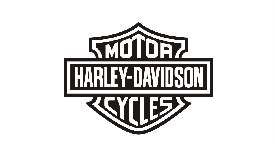 哈雷戴維森經典標誌 壁紙 — Harley-Davidson 標誌以粗體黑色字體顯示在純黑色背景上，帶有微妙的灰色輪廓。