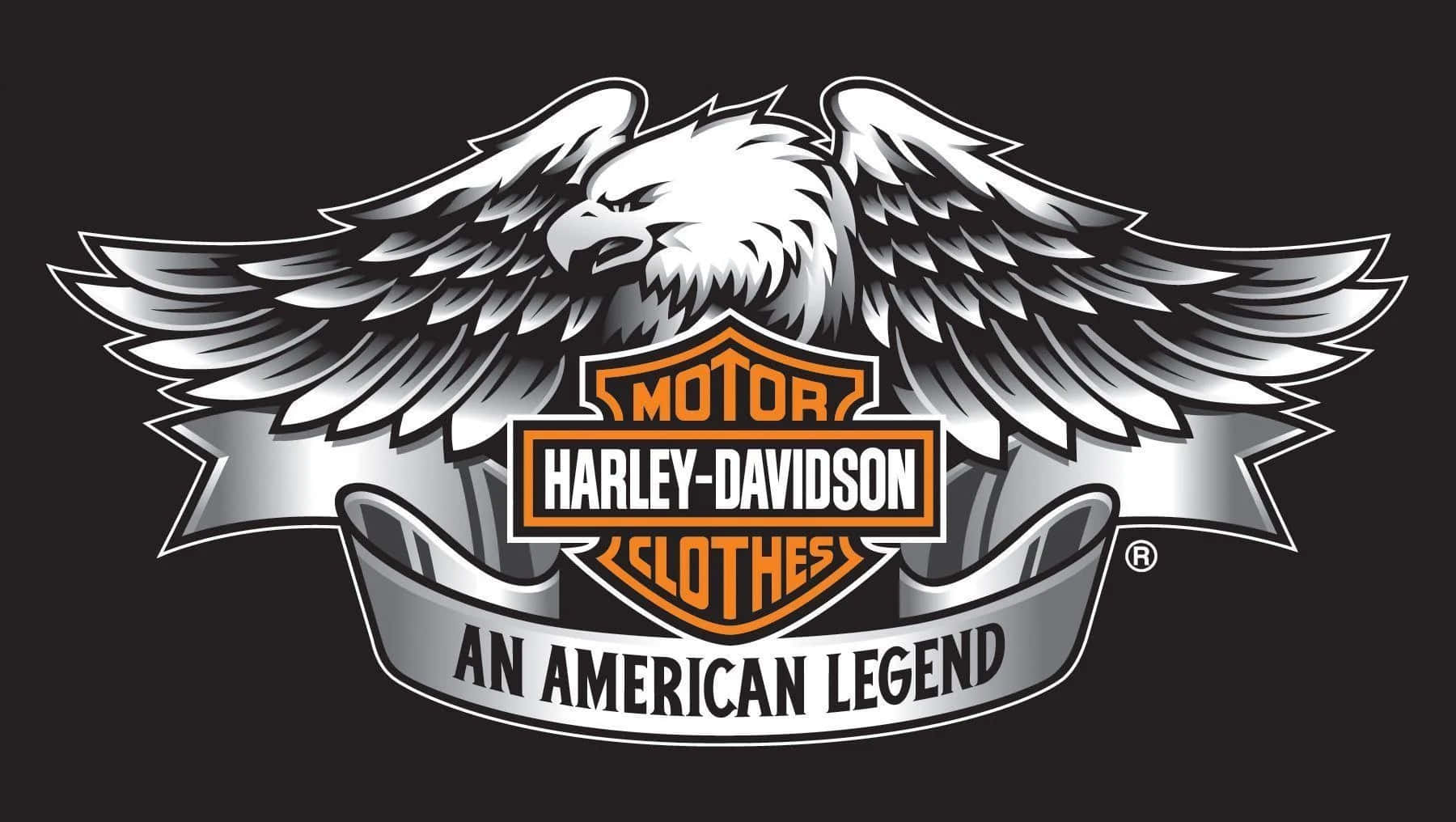 哈雷戴維森鷹標誌，帶有「An American Legend」文字