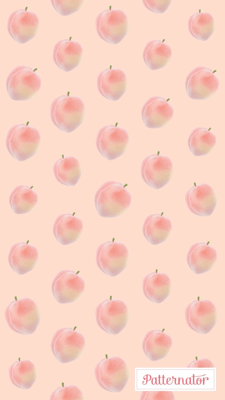 在粉彩桃子背景上重複的桃子插圖。