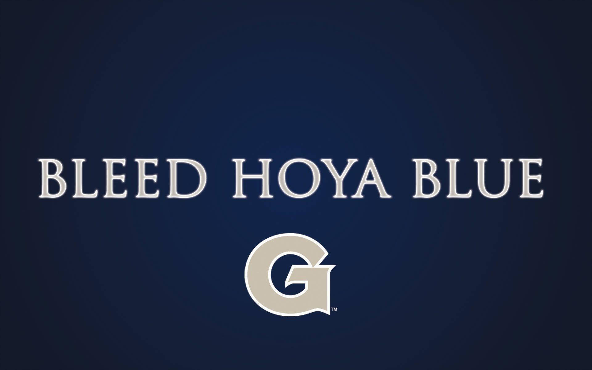 Bleed Hoya Blue 標語與G標誌在藍色背景上