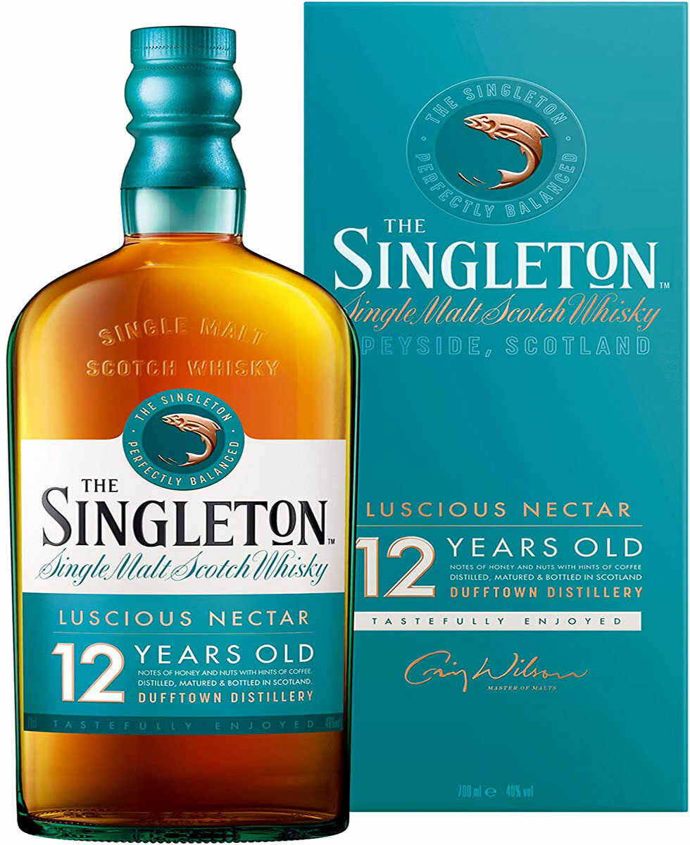 Singleton 12年單一麥芽蘇格蘭威士忌酒瓶和盒子