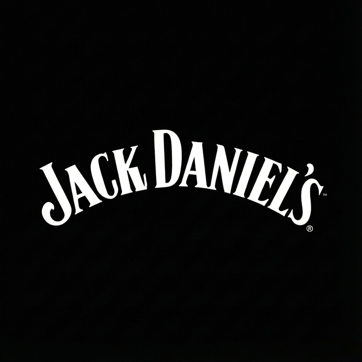 白色 Jack Daniels 標誌在黑色背景上。
