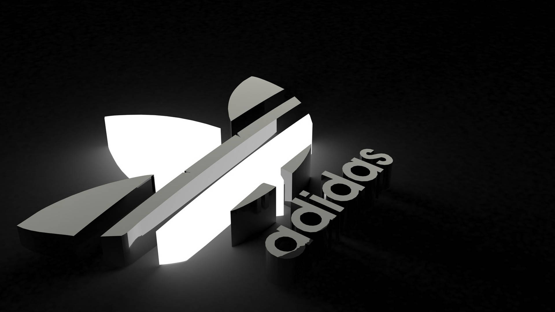 深色背景上發光的Adidas標誌