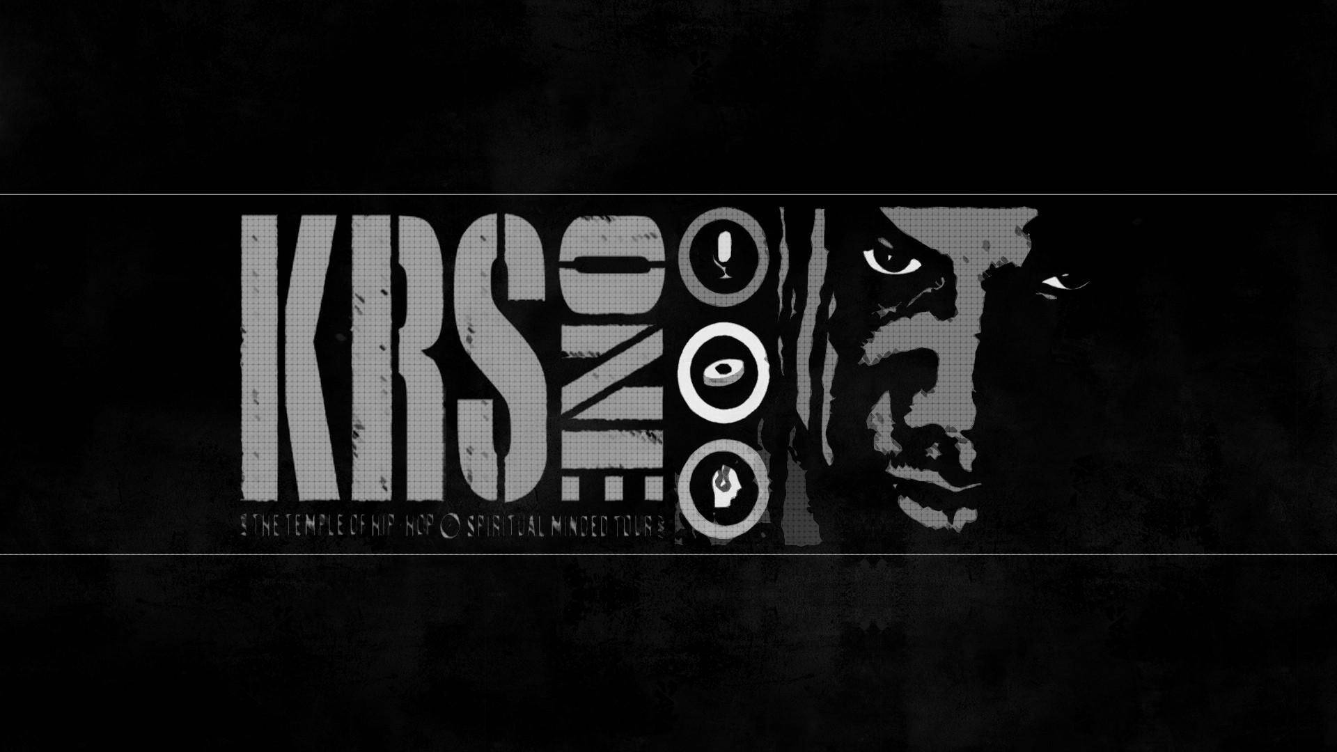KRS ONE 巡演圖形，在深色背景上帶有風格化的臉孔和文字