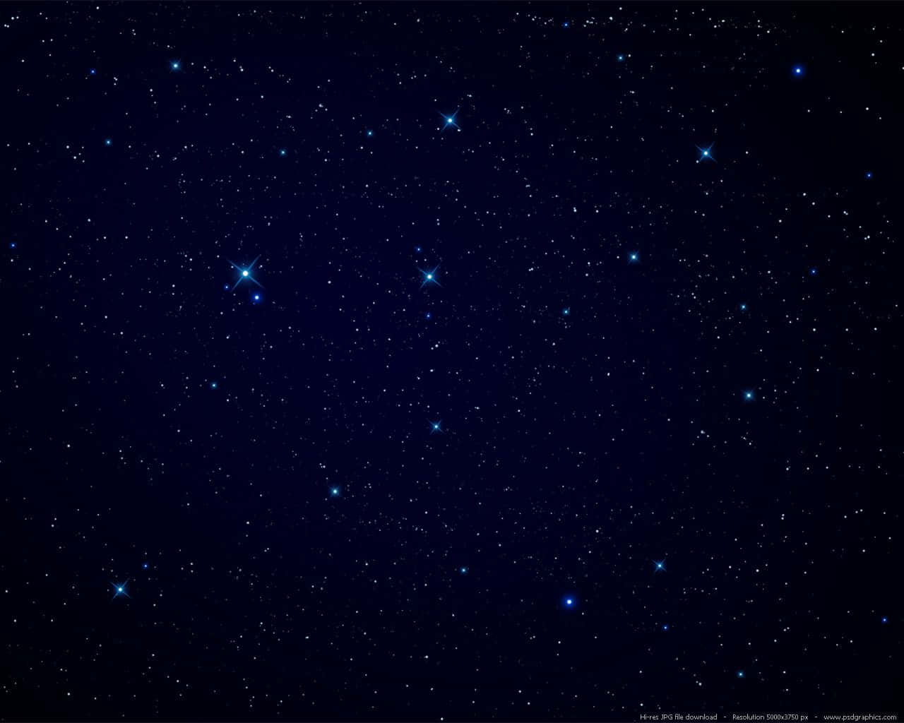 星空，黑暗背景上閃耀著藍色星星。