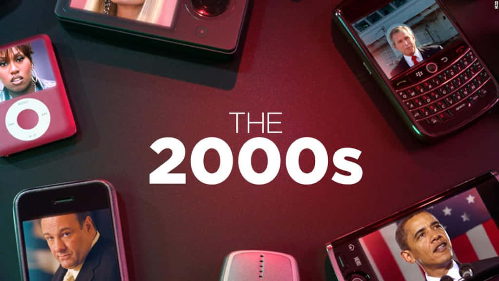 來自2000年代的復古科技產品，在屏幕上顯示著名人物。