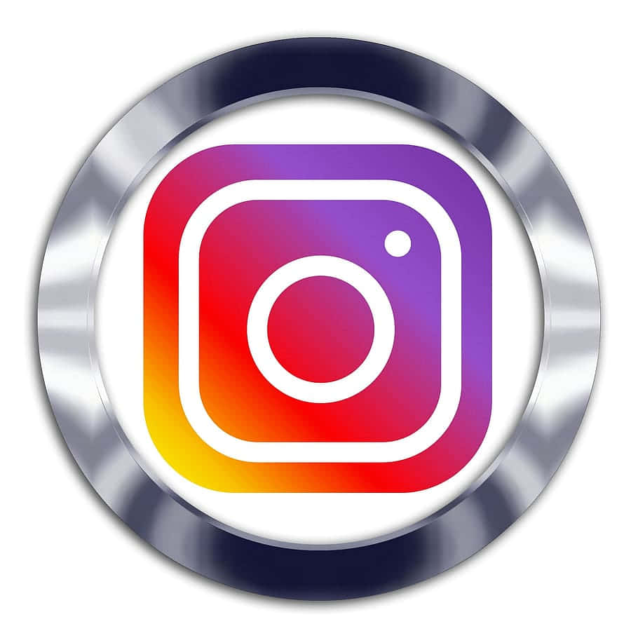 金屬圓圈內帶有彩色漸變的Instagram應用程式標誌。