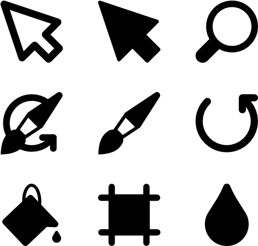 圖形設計圖標套組 壁紙 — 純黑色背景，沒有可見的元素或紋理。