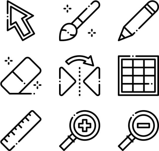 圖形設計工具圖示集合 壁紙 — 純黑色背景，沒有可見的元素或紋理。