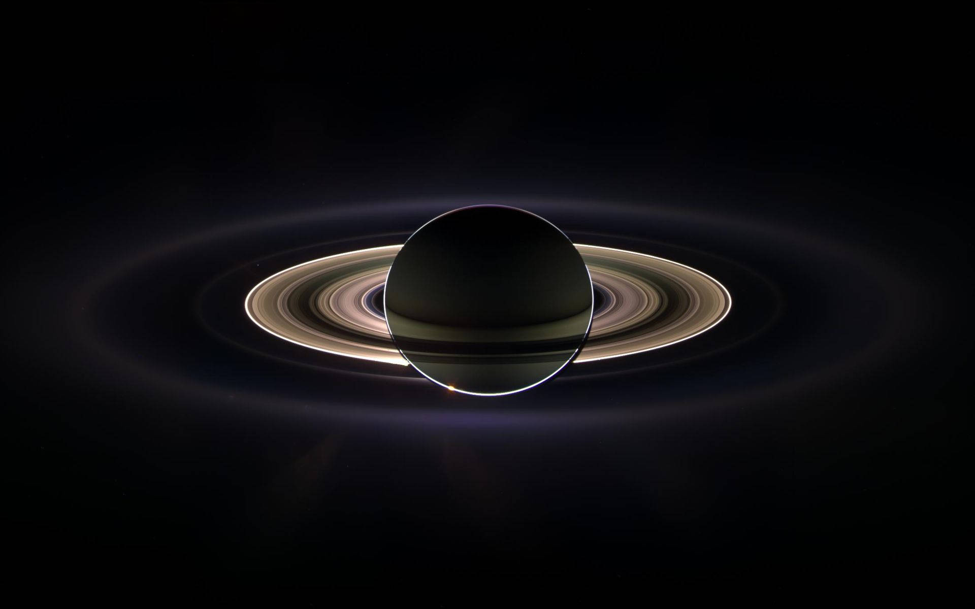 土星，其突出的光環在太空虛空中被照亮。