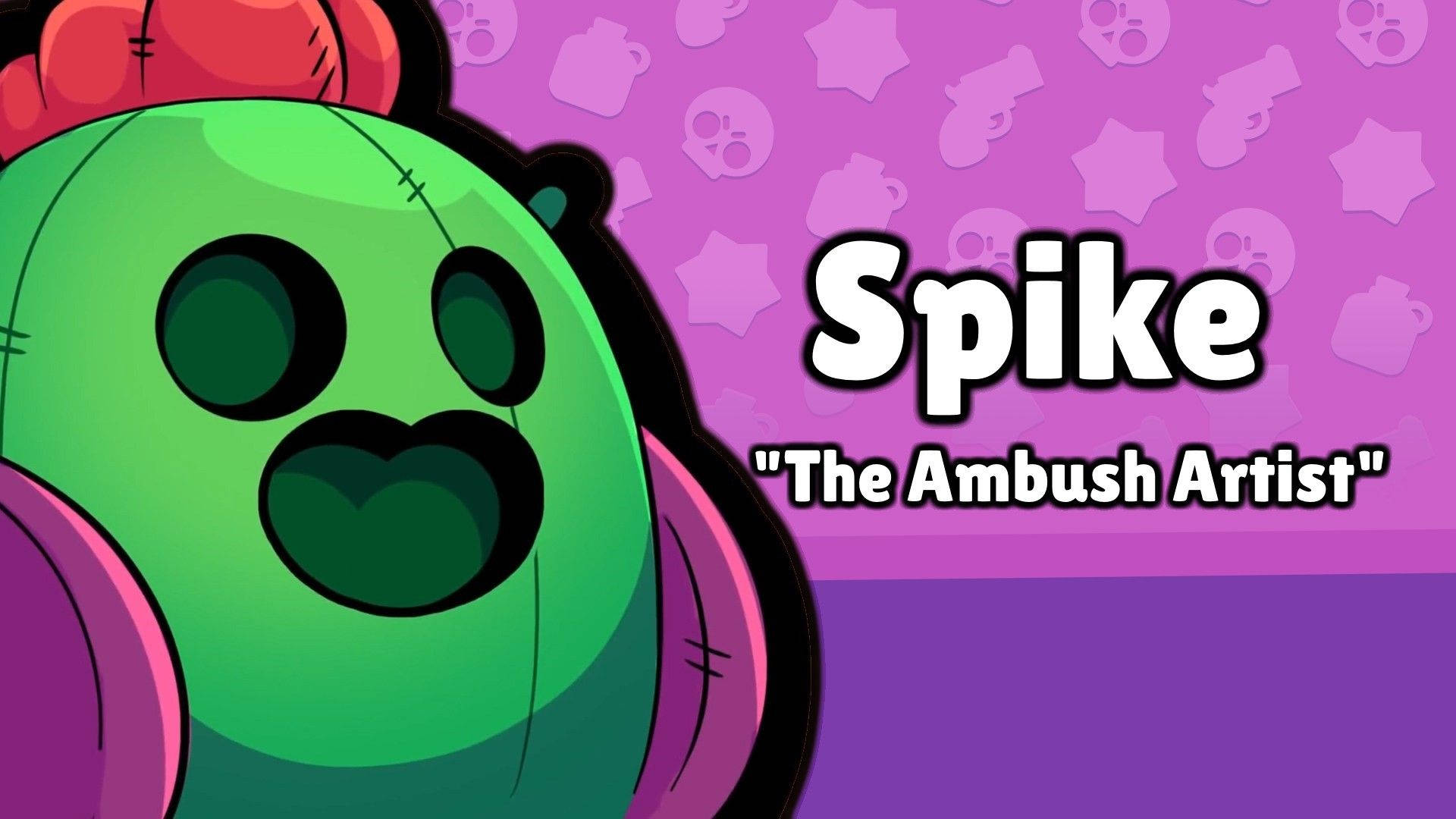 名為 Spike the Ambush Artist 的綠色卡通仙人掌角色，嘴巴縫合，戴著紅色帽子。