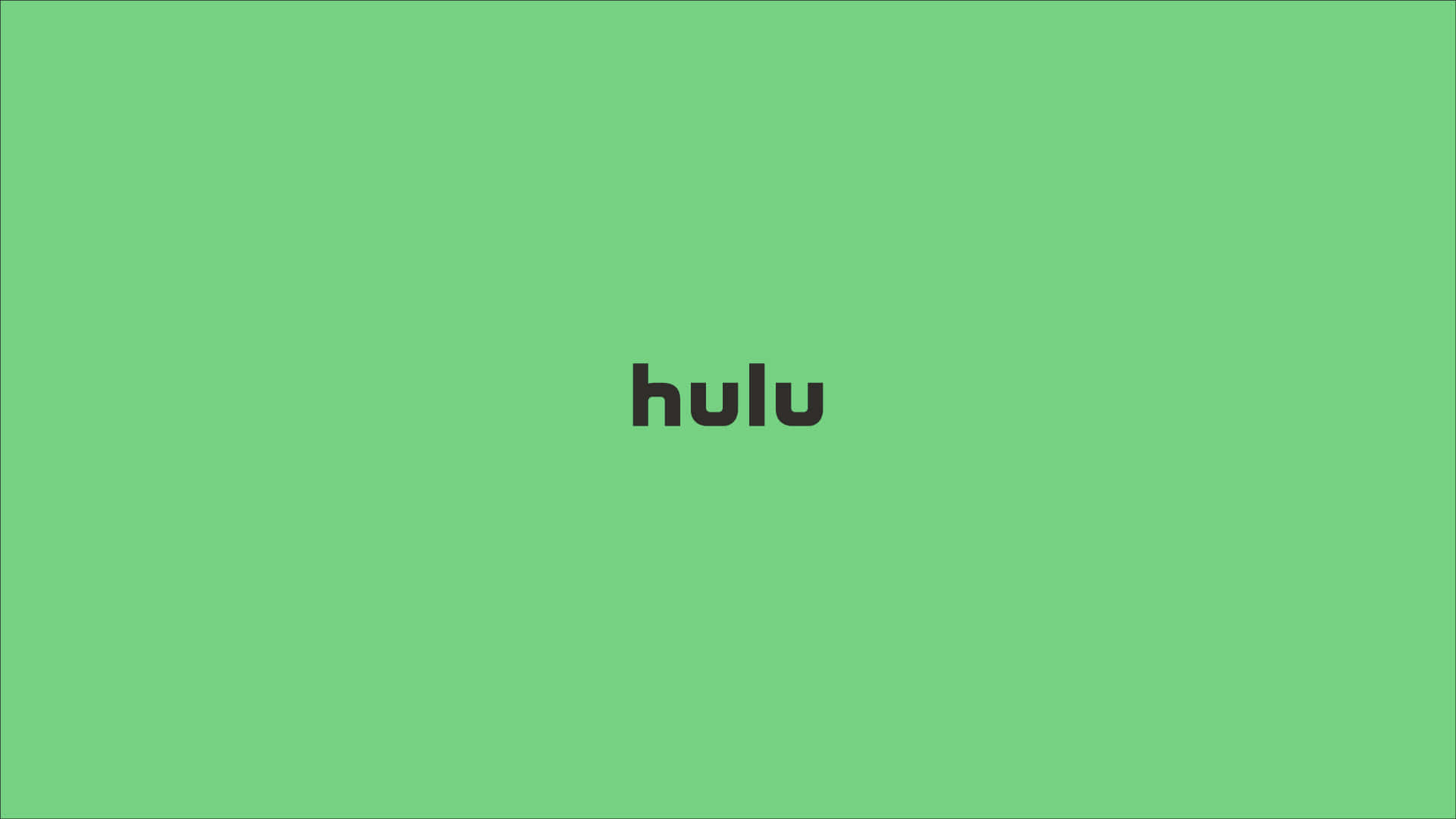 在 Hulu 上享受無限串流 壁紙 — 一個簡約的綠色背景，中間以粗體黑色小寫字母顯示「hulu」一詞。