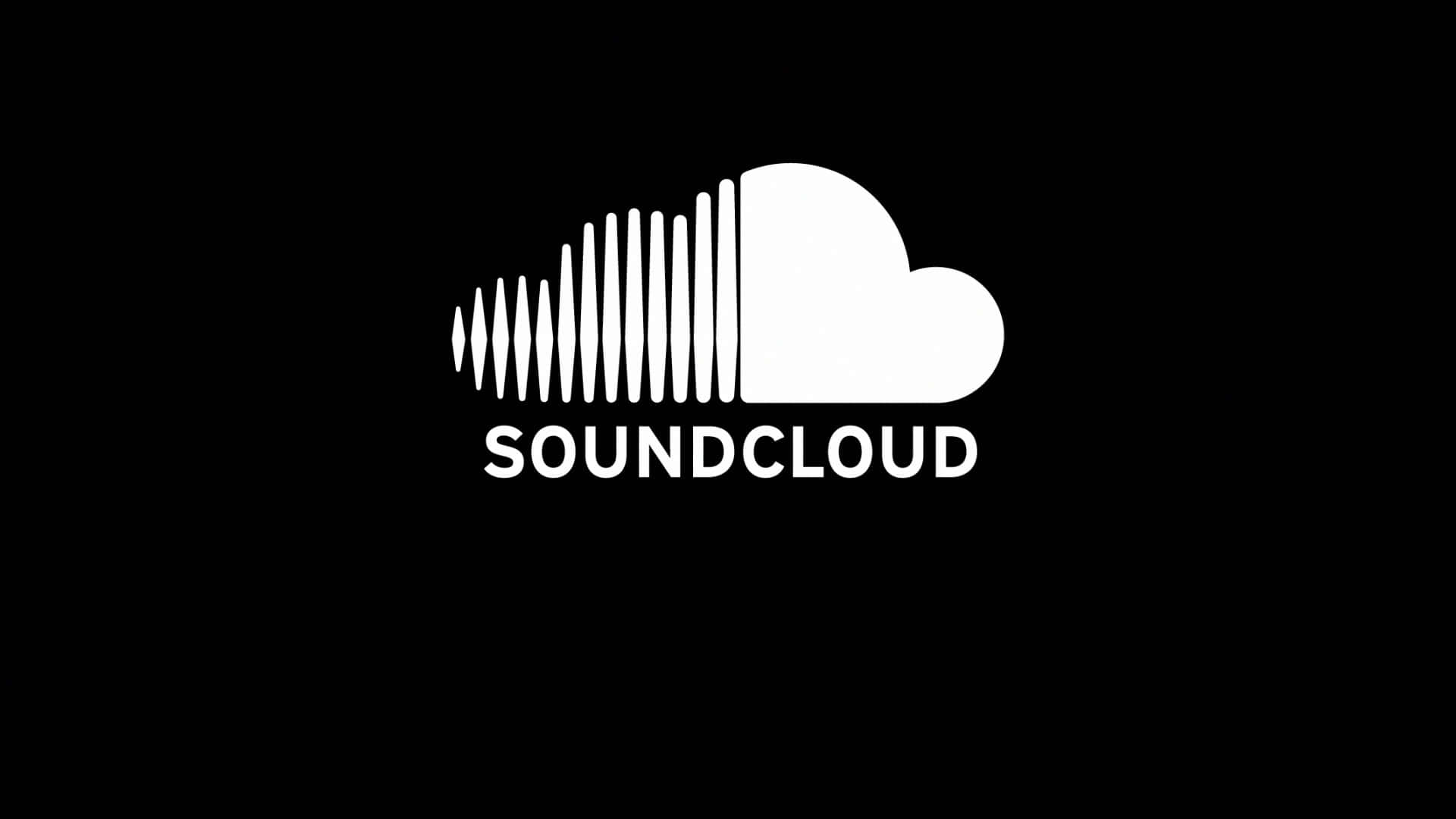 黑色背景上帶有聲波設計的SoundCloud標誌