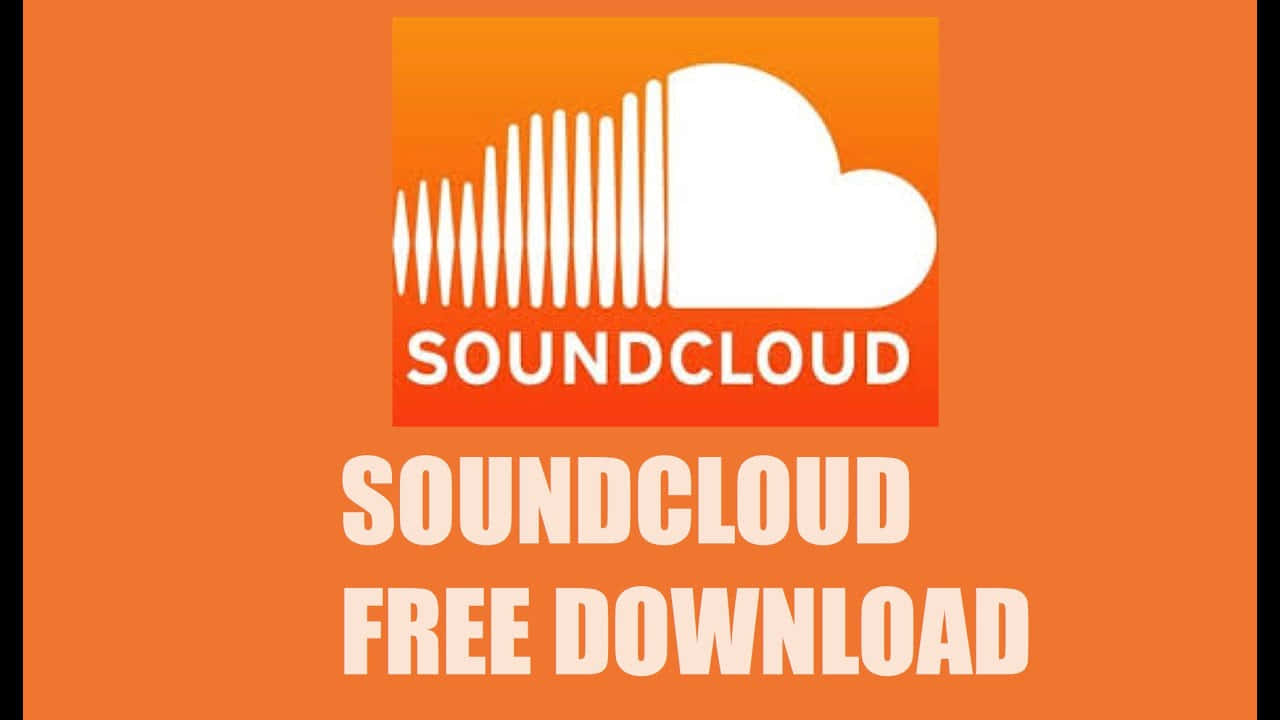 橙色背景上帶有「FREE DOWNLOAD」文字的 SoundCloud 標誌