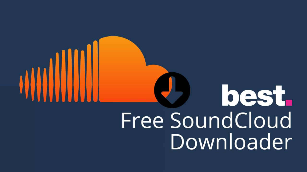 最佳免費 SoundCloud 下載器標誌，帶有雲朵和聲波設計。