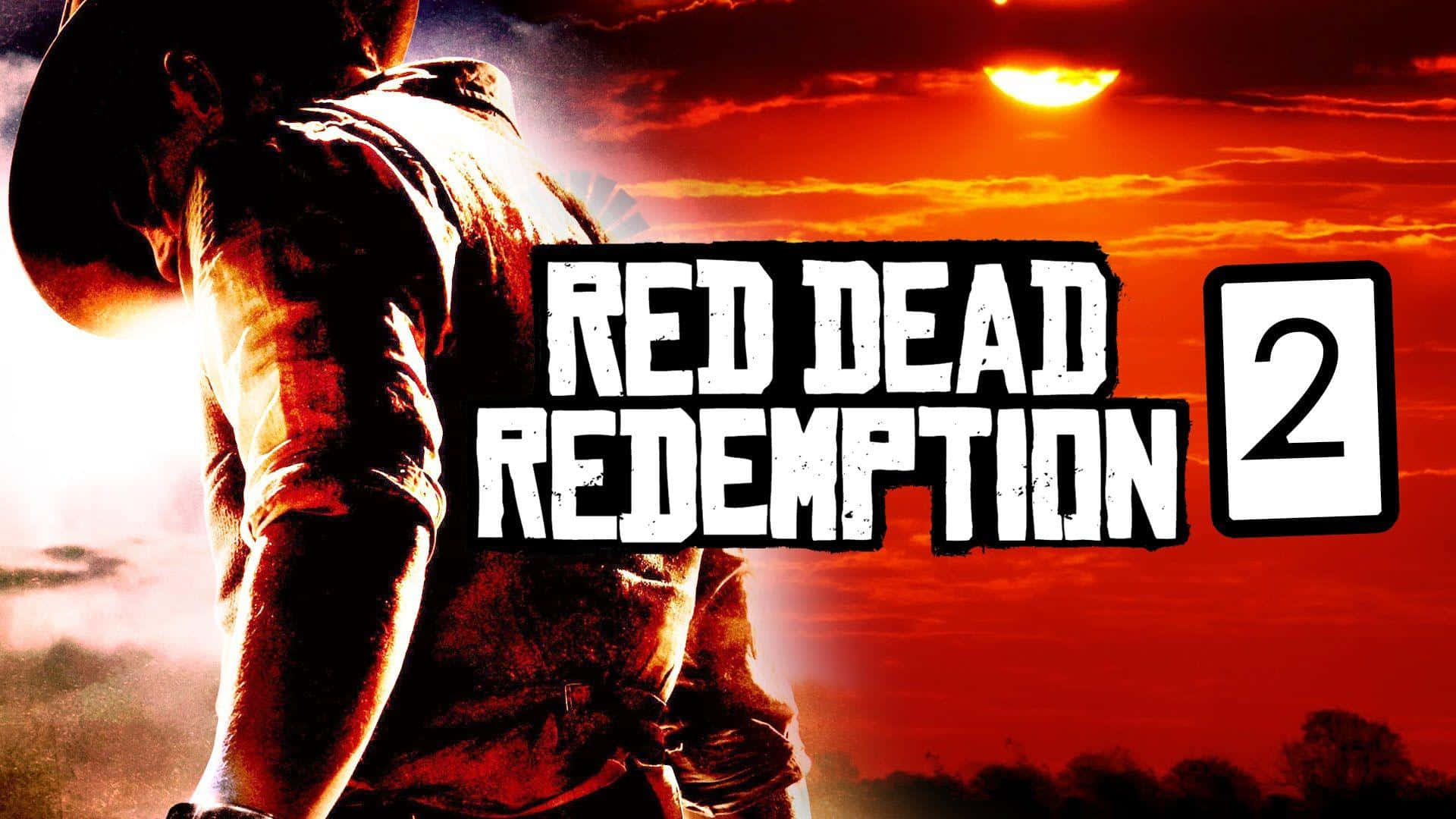 夕陽下的牛仔剪影與Red Dead Redemption 2標題。
