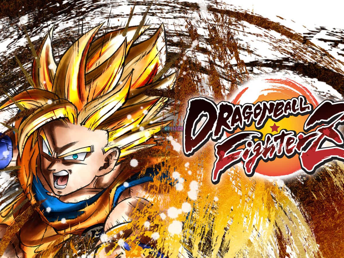 Dragon Ball Super Games 桌布 壁紙 — 在《龍珠鬥士Z》中，一頭火紅頭髮的超級撒亞人悟空在動態筆觸背景前，以強烈能量咆哮。