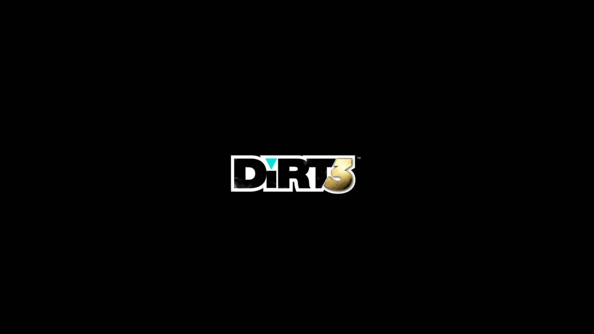 黑色背景上的 Dirt 3 遊戲標誌