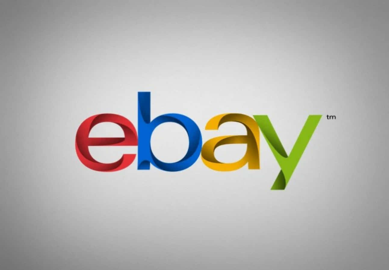 eBay標誌，紅色、藍色、黃色和綠色的字母在灰色背景上。
