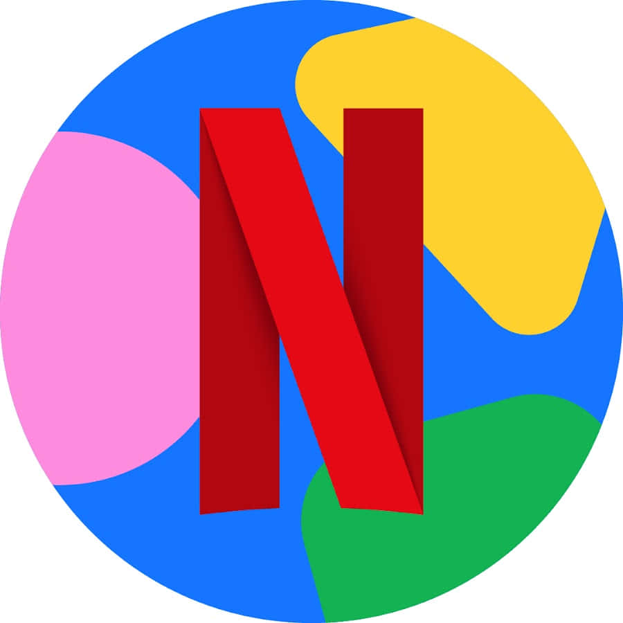 帶有彩色抽象背景的 Netflix 標誌
