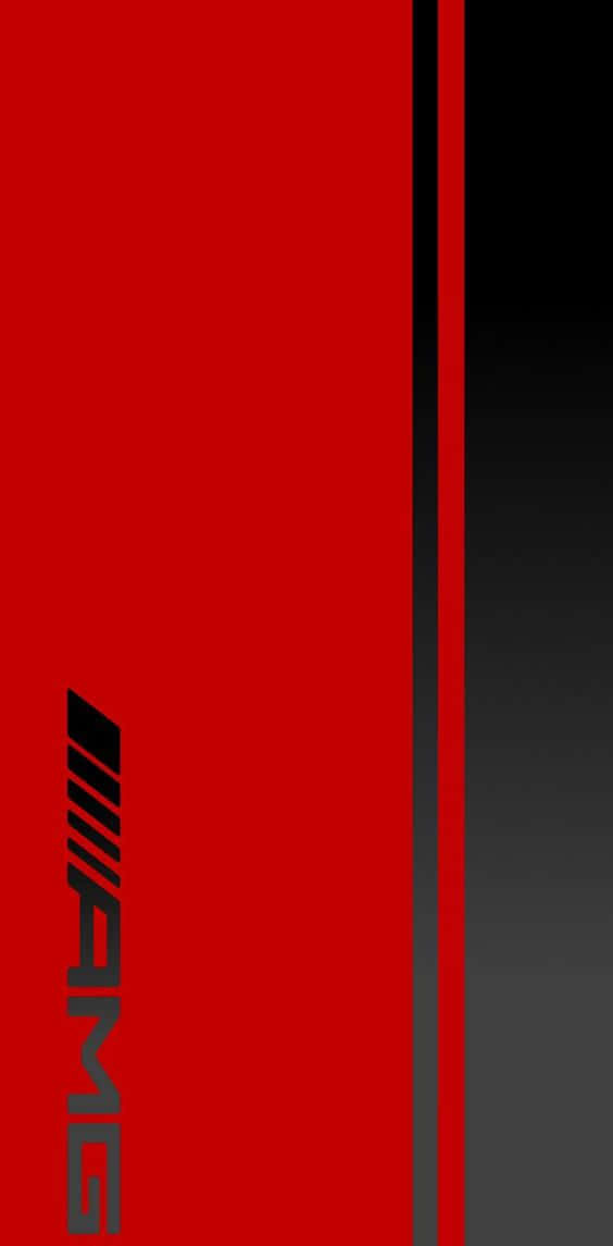 在Pixel 3上體驗Grid Autosport的極速競賽快感 壁紙 — 大膽的紅色和黑色垂直條紋，搭配時尚現代字體的AMG標誌。